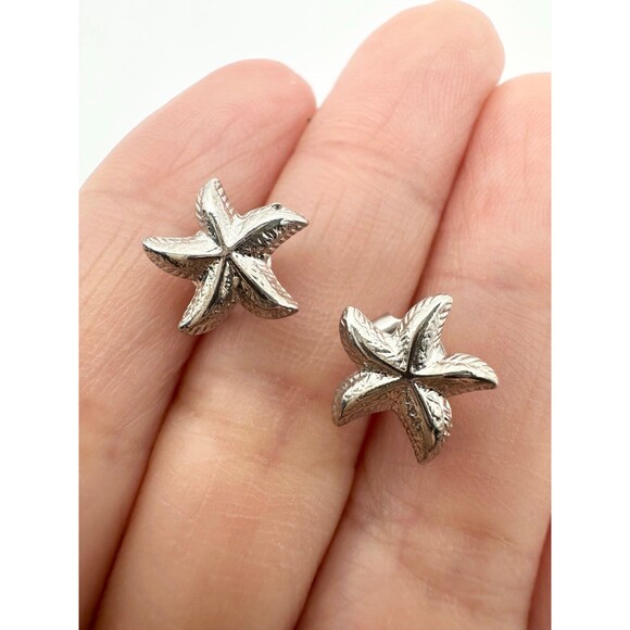 925 sterling silver starfish stud Earrings - Picture 1 of 4